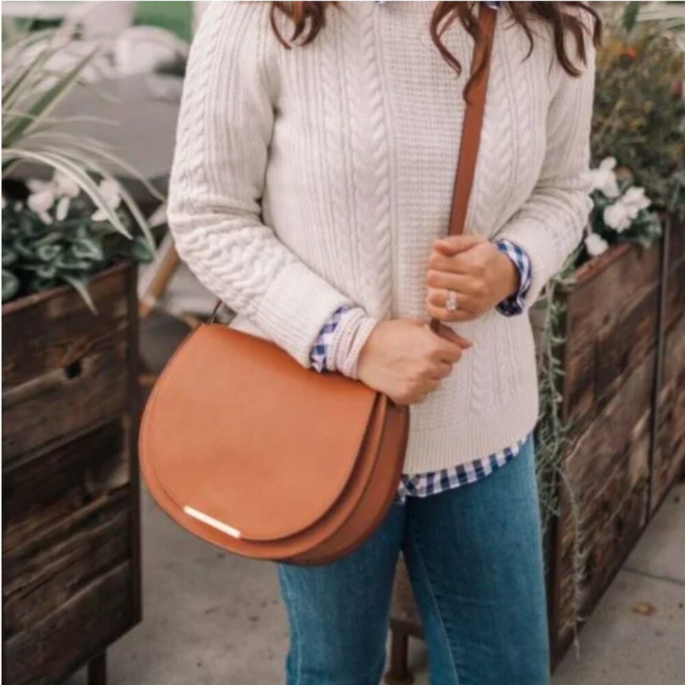 NWOT CUYANA ORIGINAL MIELE TAN SADDLE CROSSBODY BAG CARAMEL
